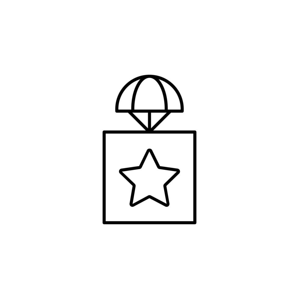 parcel with an asterisk field outline vector icon