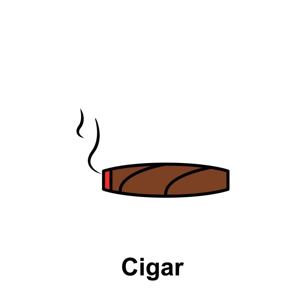 Cigar, smoke vector icon