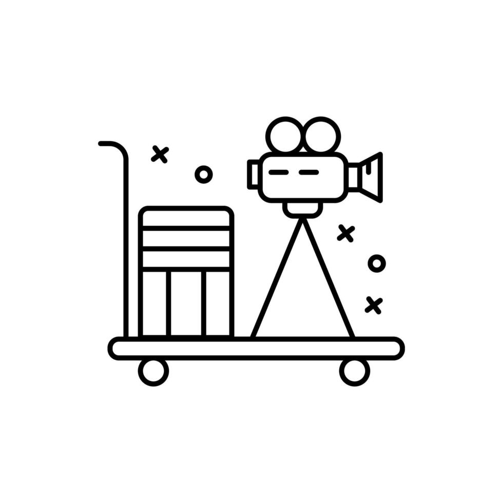 Filming, dolly, camera vector icon