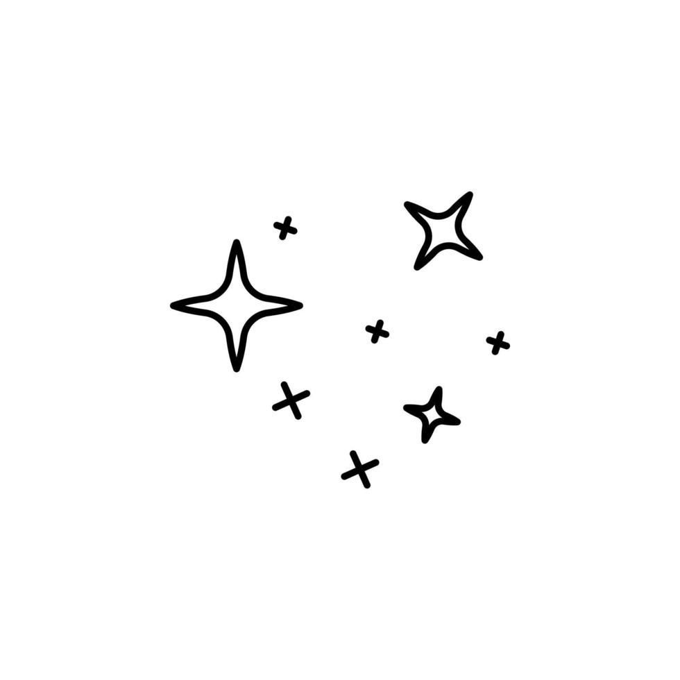 brilla, magia, estrellas vector icono