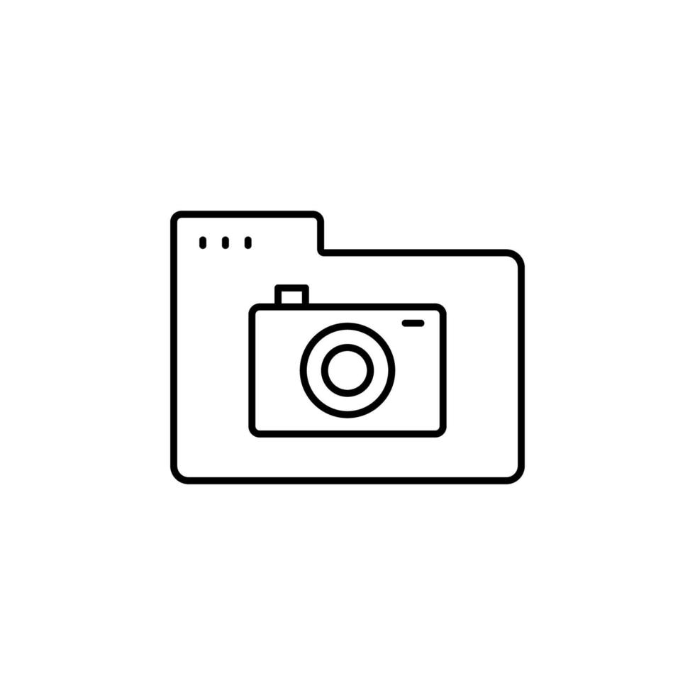 Folder camera vector icon