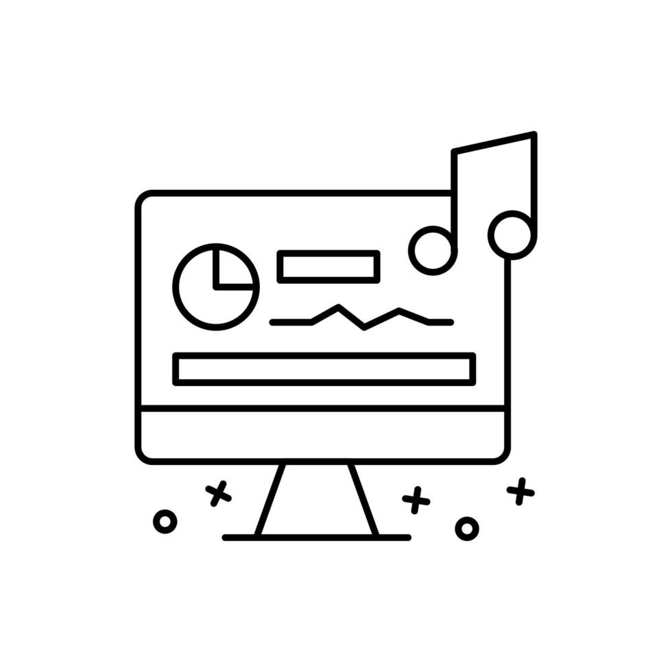 Sound editing, computer, music vector icon