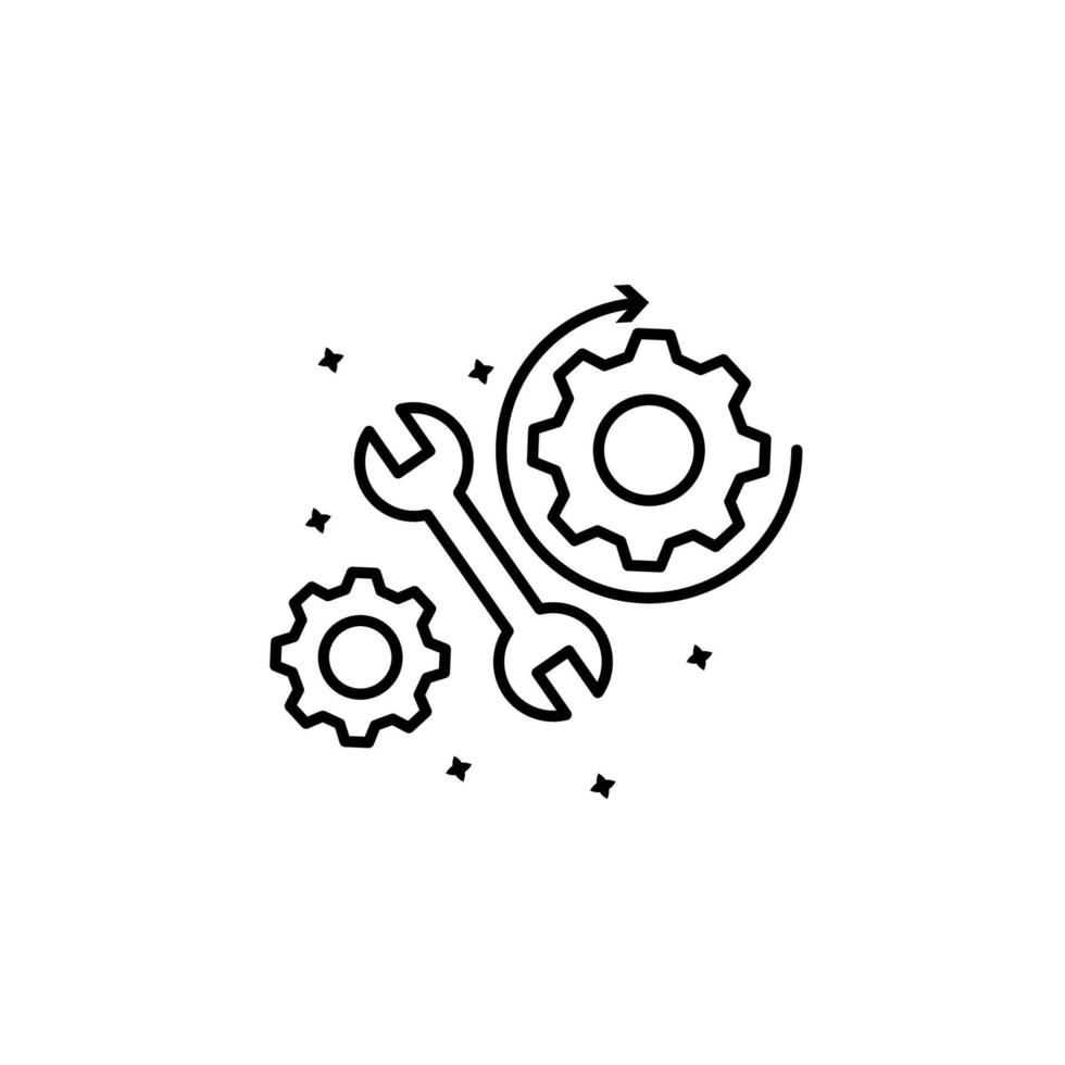 Gears wrench work vector icon