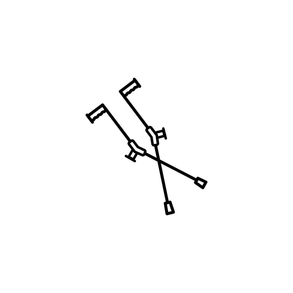 Crutch walk vector icon