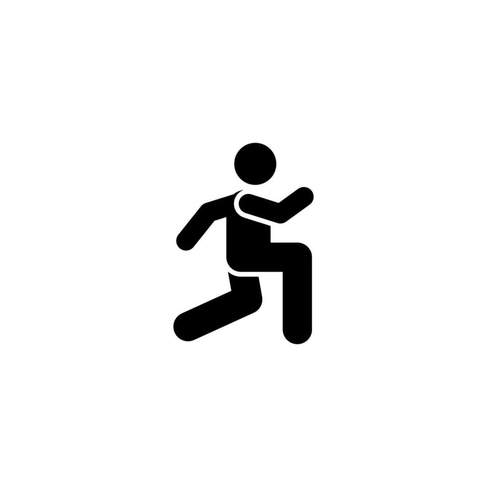 corriendo hombre Deportes gimnasio ejercicio con flecha pictograma vector icono