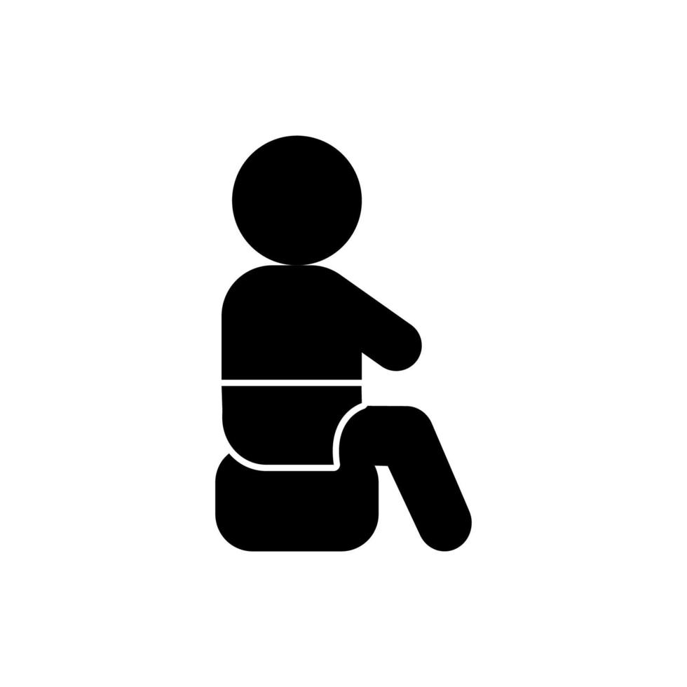 Child poops in the pot vector icon