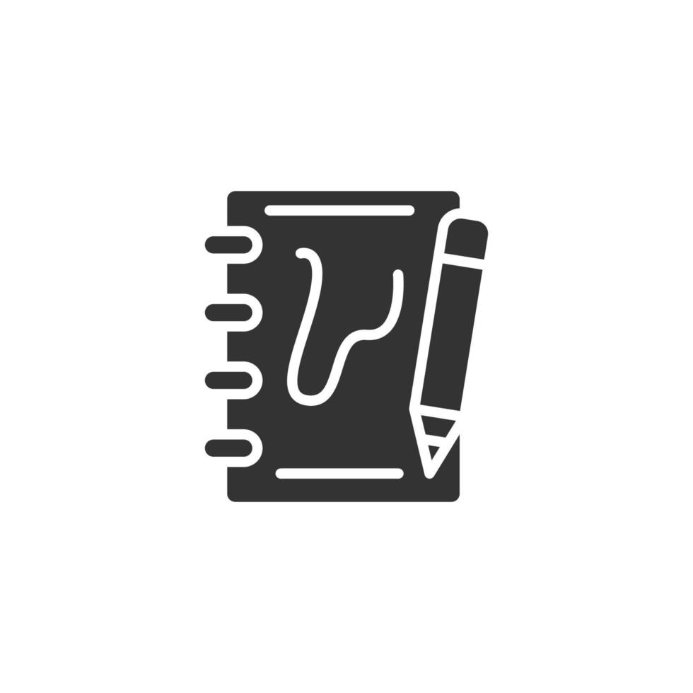 Notebook, pencil vector icon