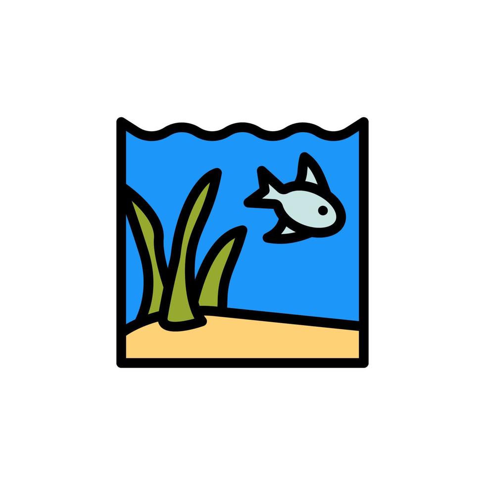 Seaweed, fish, ocean vector icon