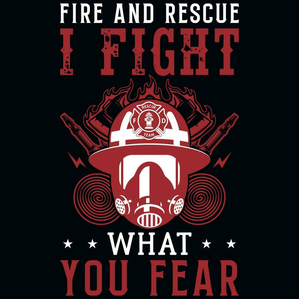 Firefighter graphics tshirt design vector