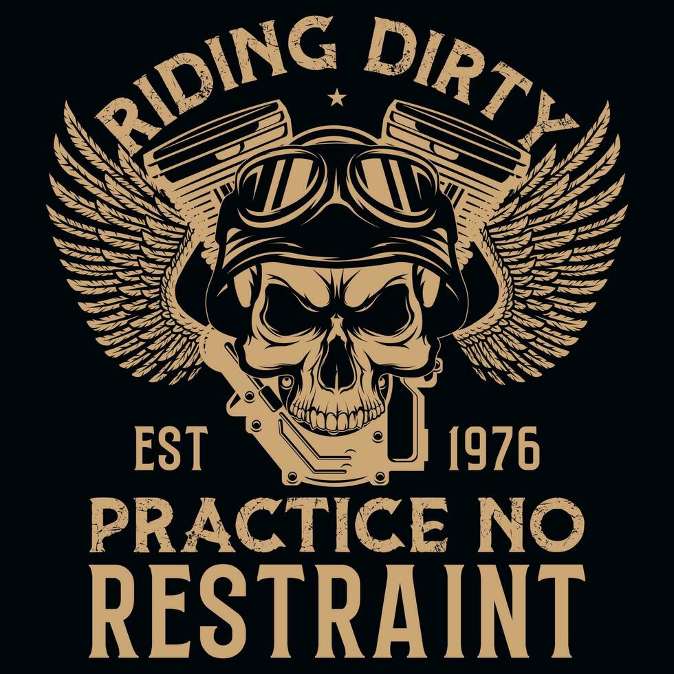 Motorcycle rider graphics tshirt design vector