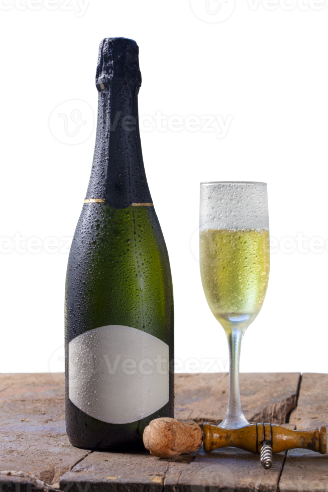 Flasche und Glas von gekühlt Champagner png