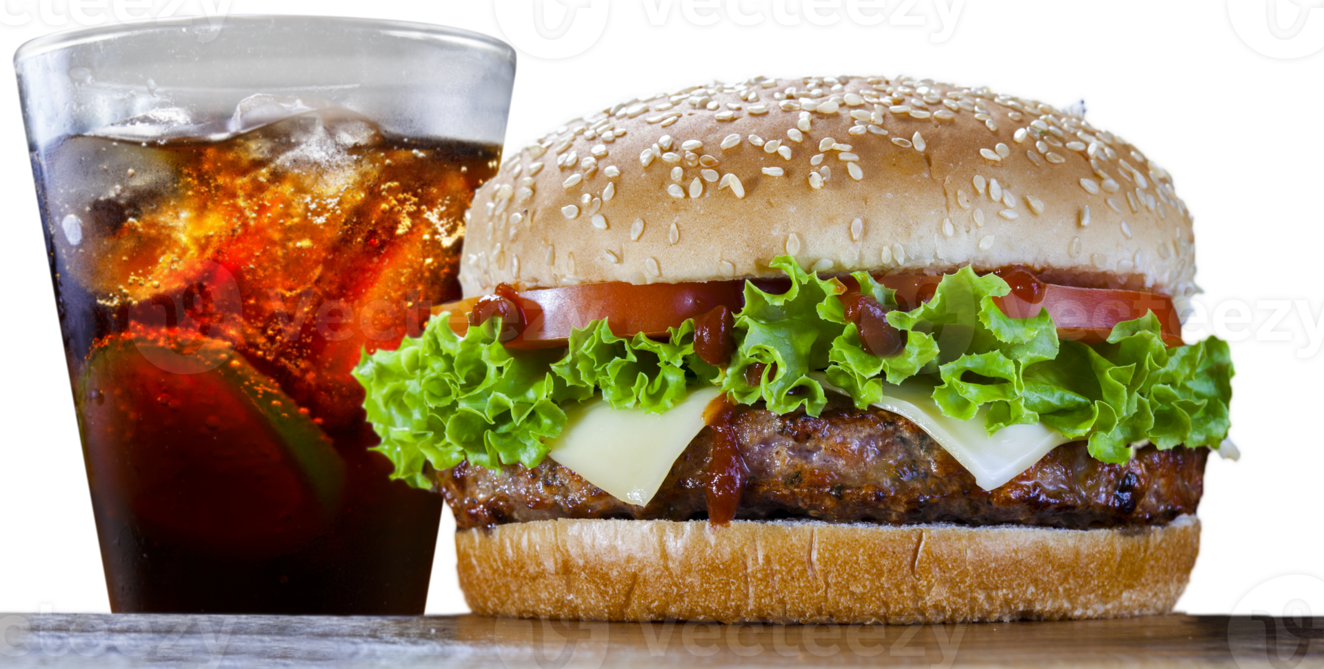 Hamburger com refrigerante Cola png