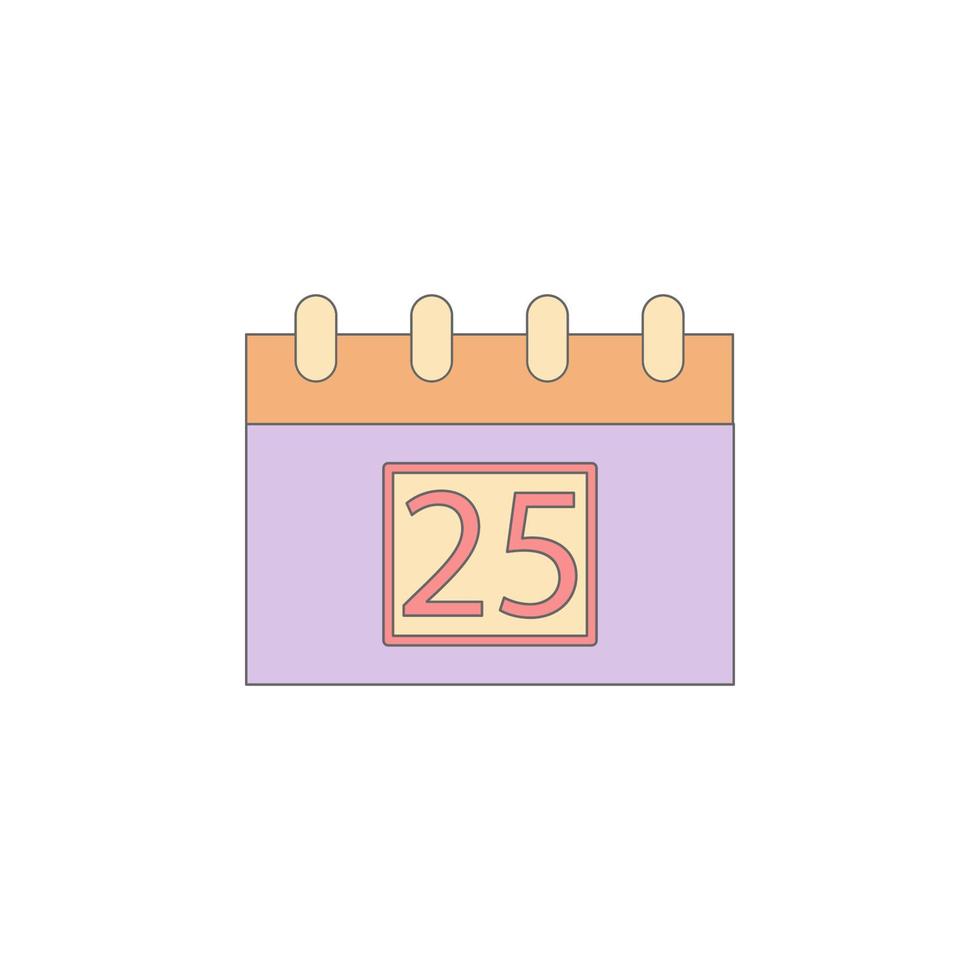 Christmas calendar colored vector icon