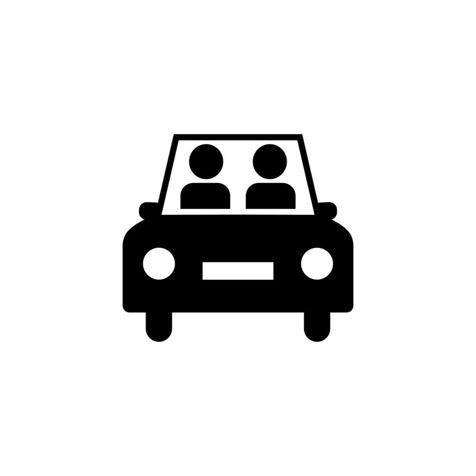 dos hombre, conduciendo, auto, vehículo vector icono