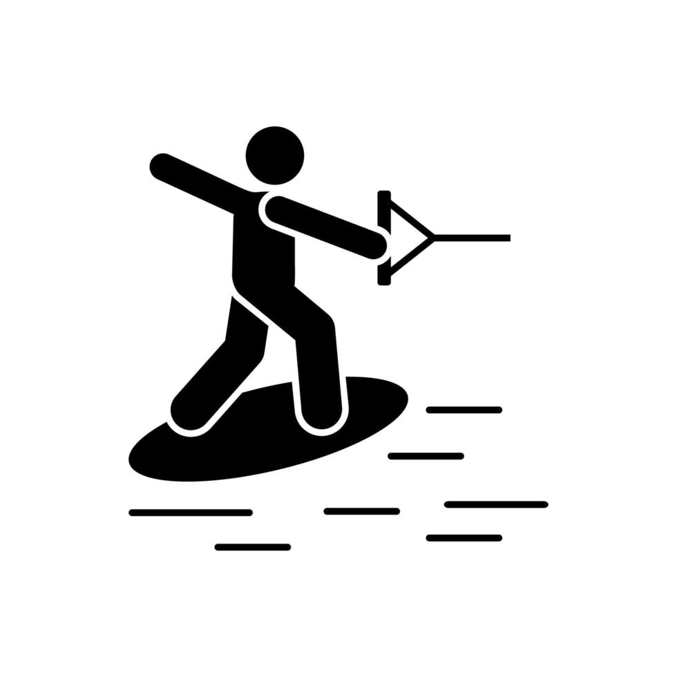 hombre aventuras mar surf vector icono