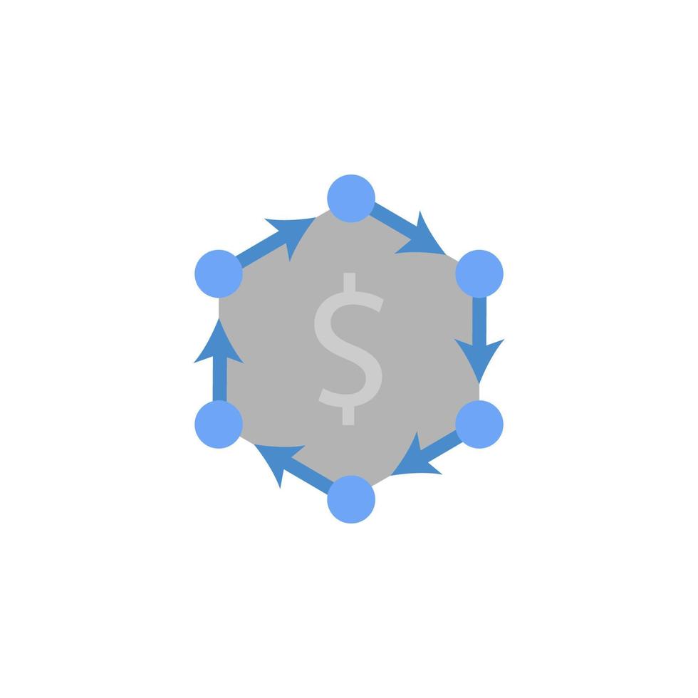 dinero en efectivo, fluir, finanzas, dinero, bancario dos color azul y gris vector icono