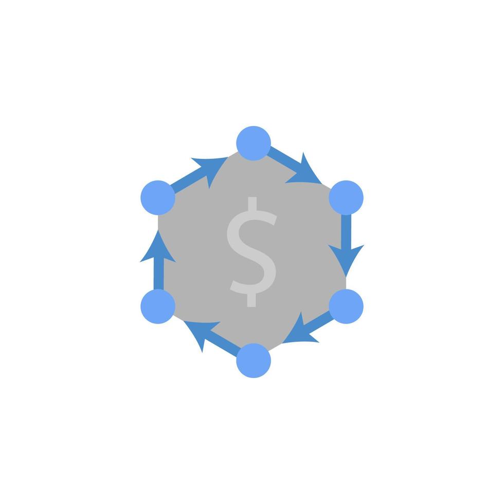Cash, flow, finance, money, banking two color blue and gray vector icon