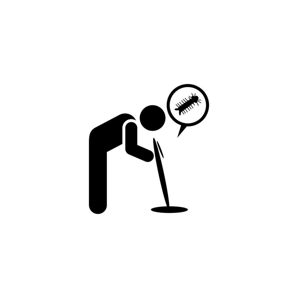 Vomit, man, puke vector icon