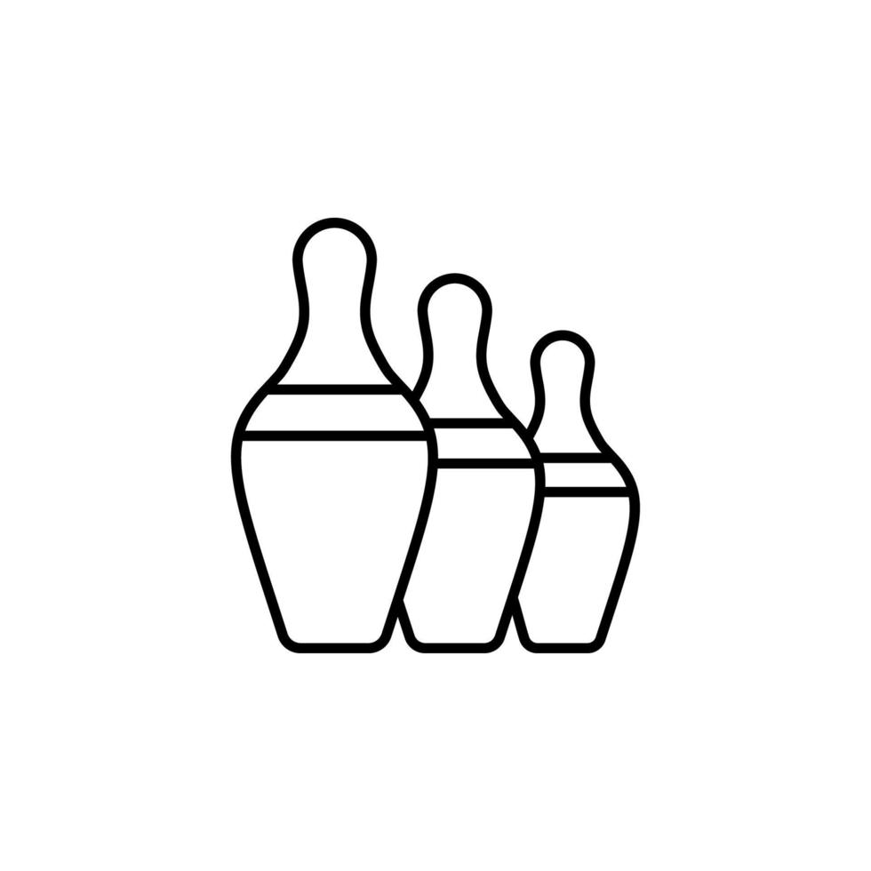 Bowling pins order vector icon