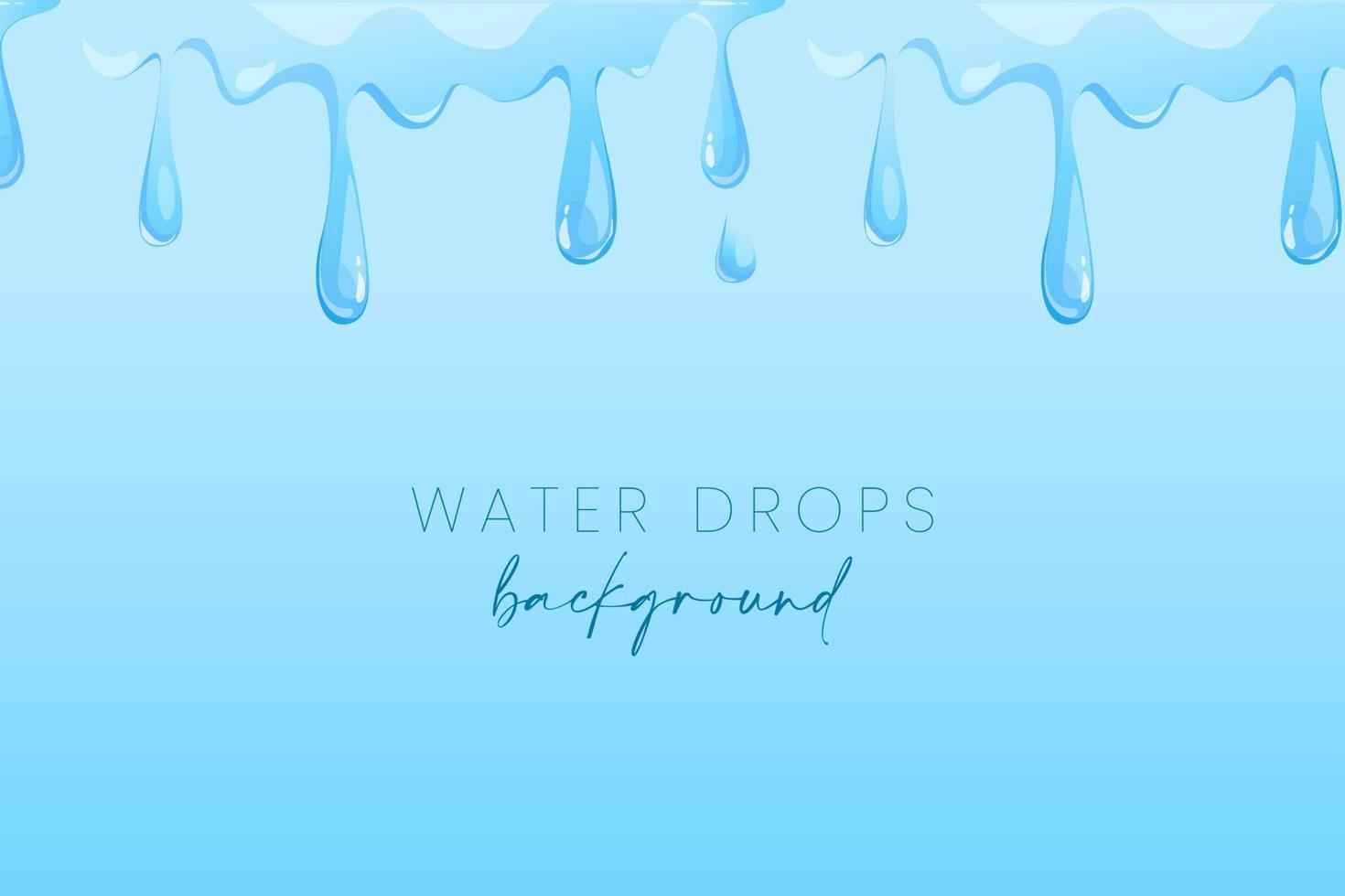 Natural water drops on blue background vector