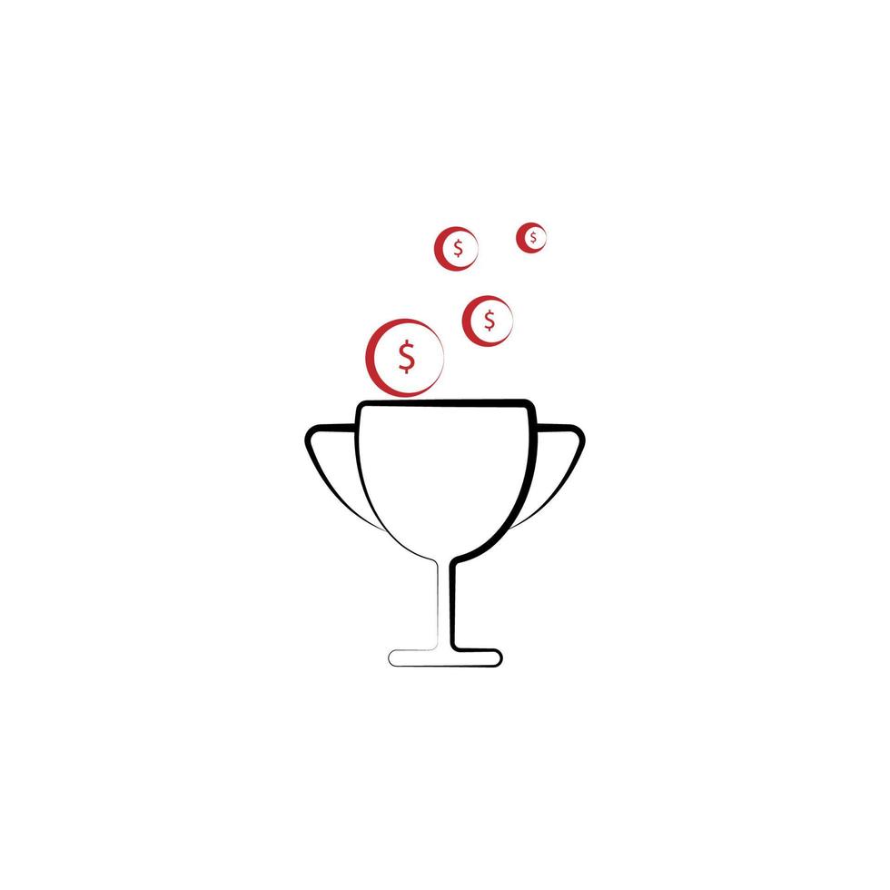 Prize cup profits 2 colored line vector icon