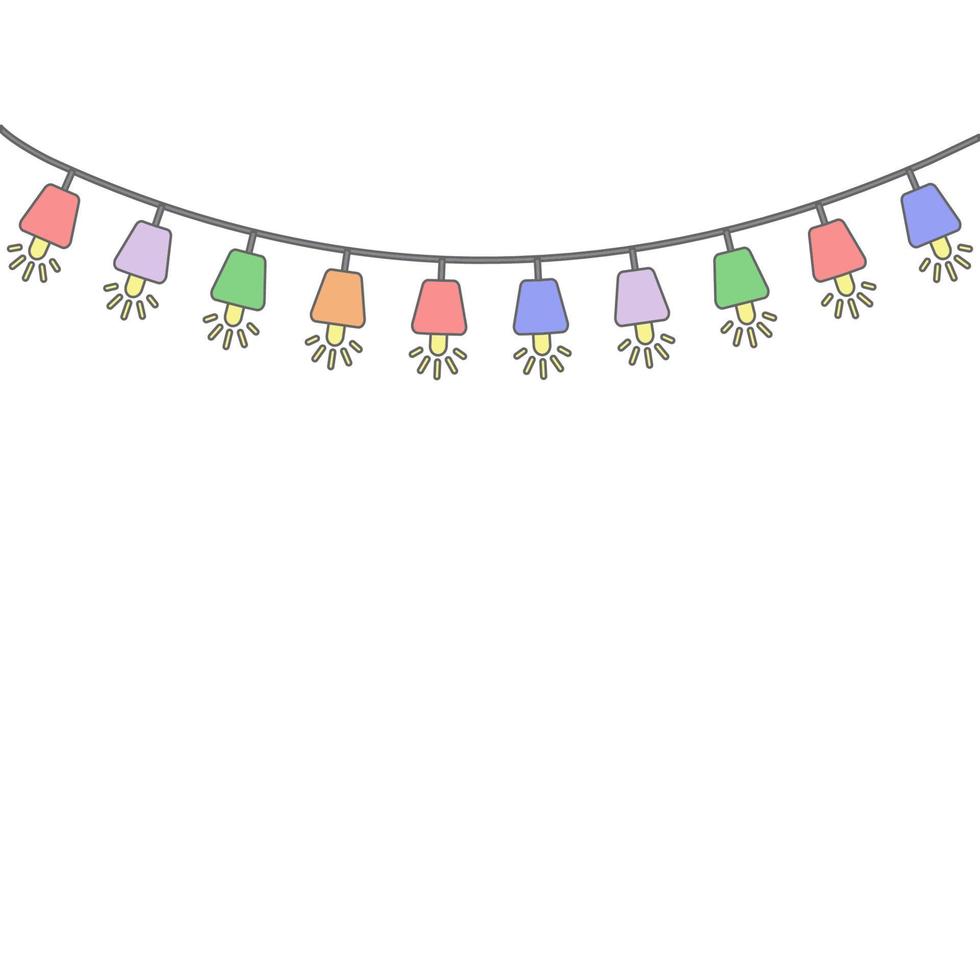 Christmas lights colored vector icon