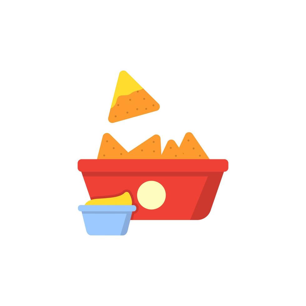 Cheese sauce nachos color vector icon