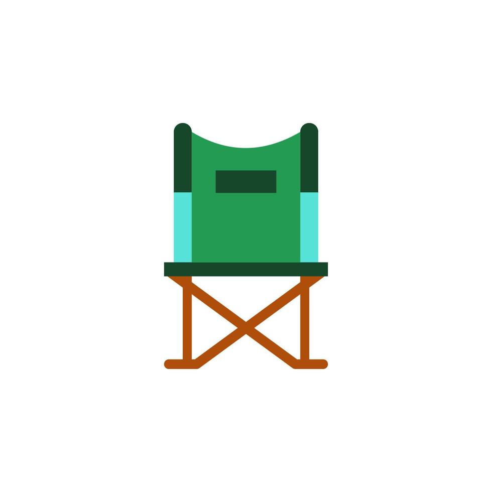 acampar silla, plegable vector icono
