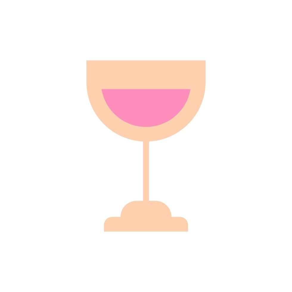 Glass wine color vector icon