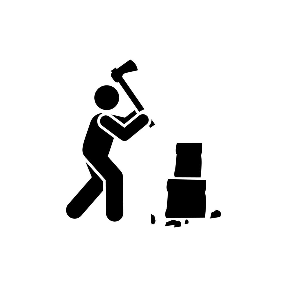 Axes, chop, cut, log vector icon