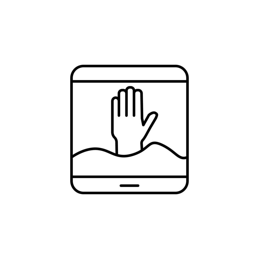 Hand, water, social addict vector icon