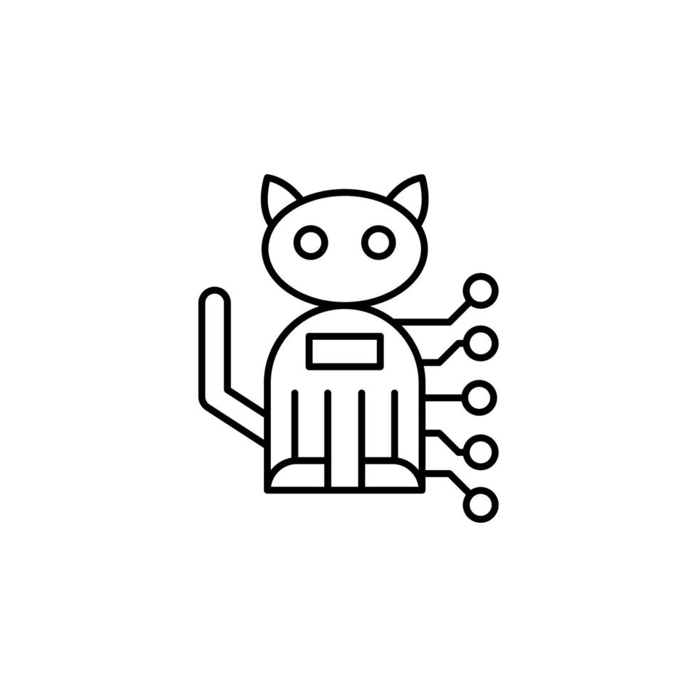 Cat robot pet vector icon