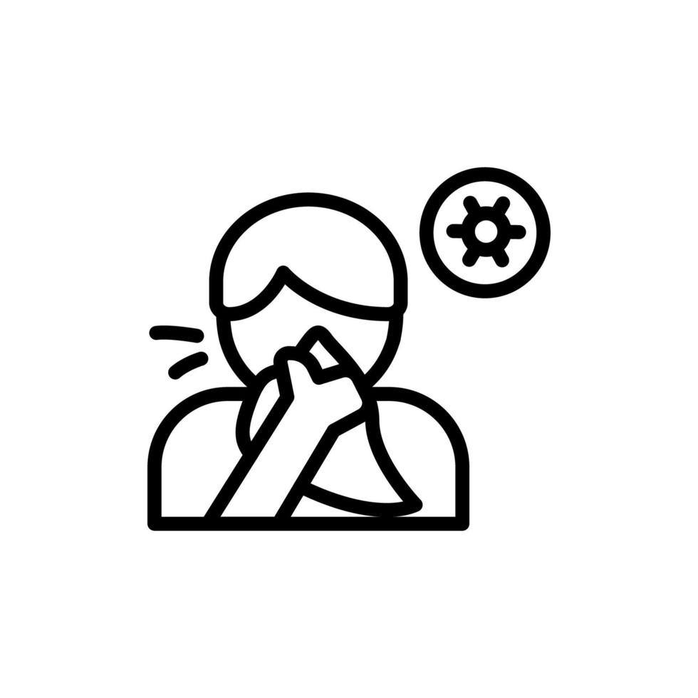 Sneeze, man, coronavirus vector icon