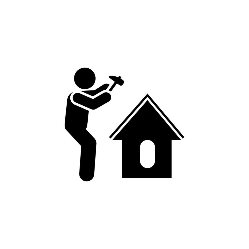 Dog, home, man vector icon