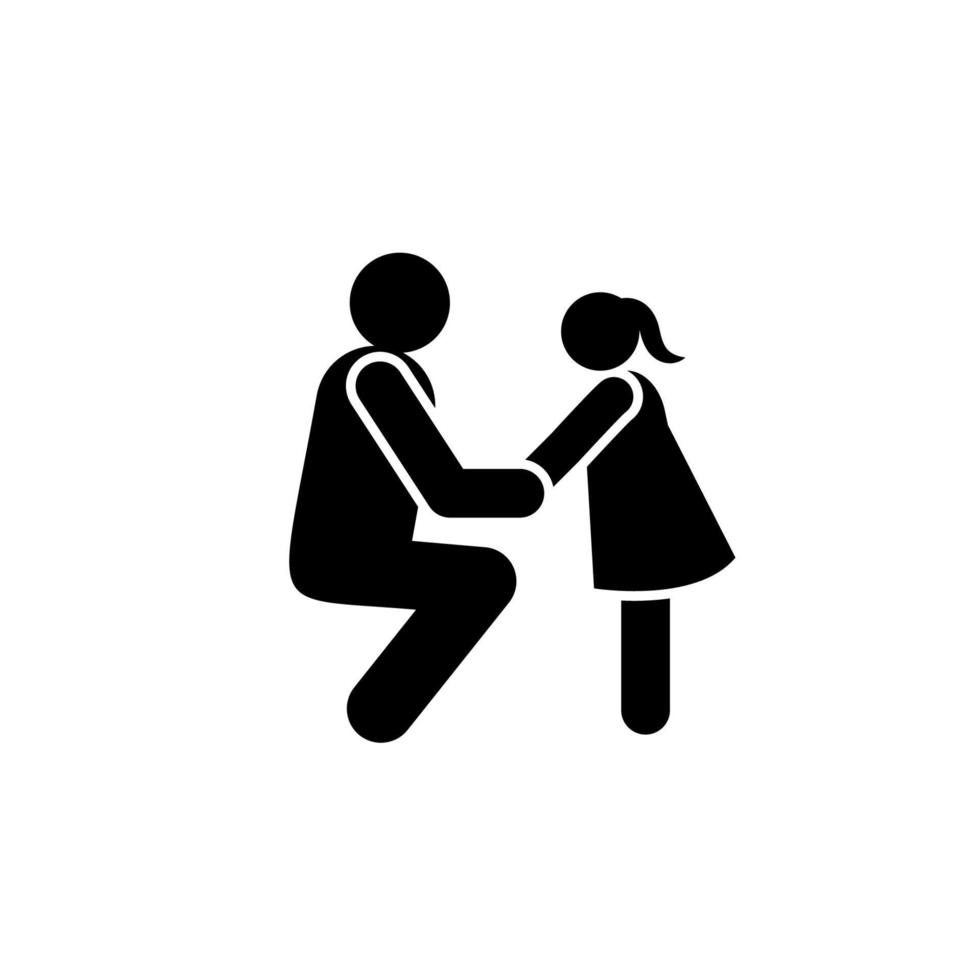 Child, explain, father, positive vector icon