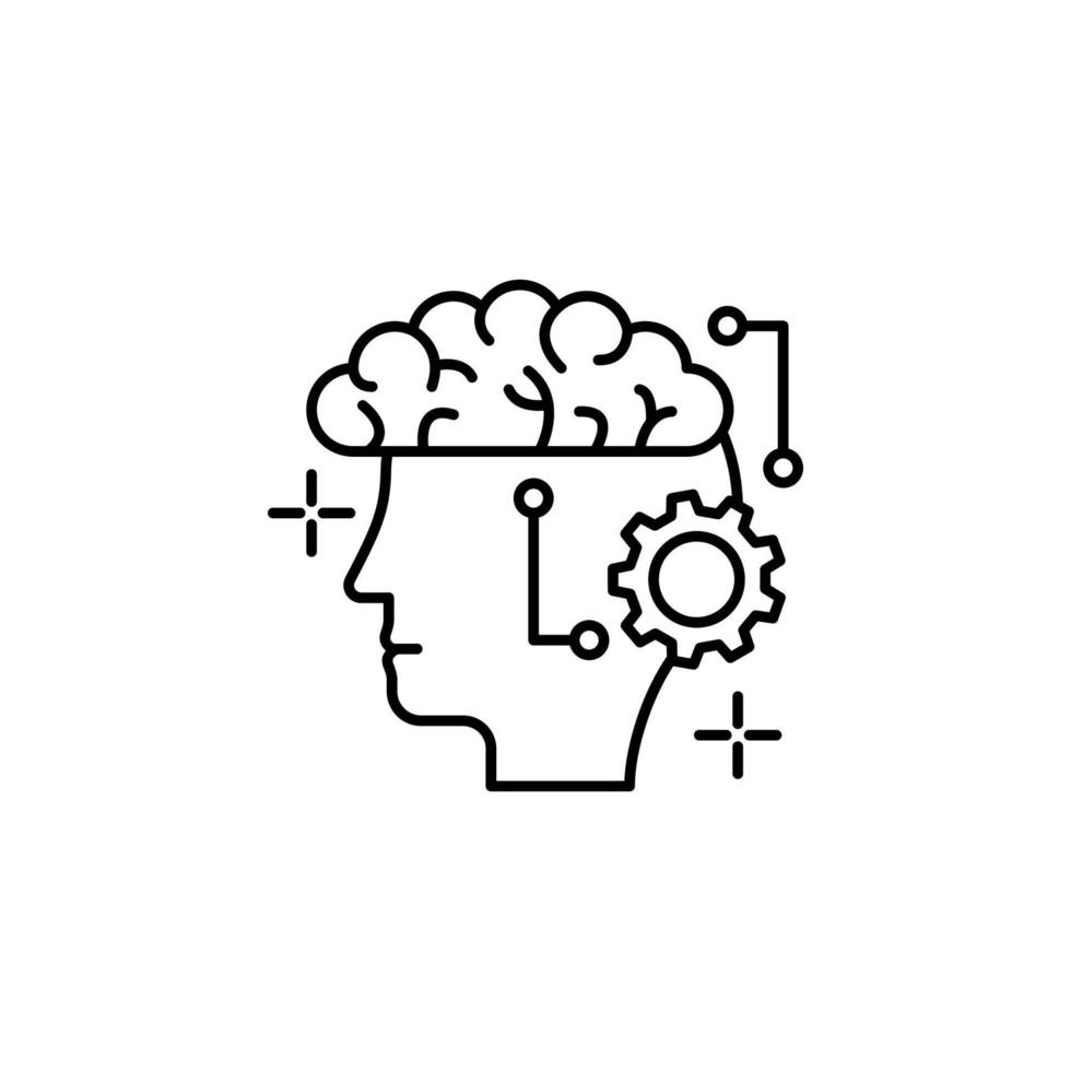 Intelligence gear brain vector icon