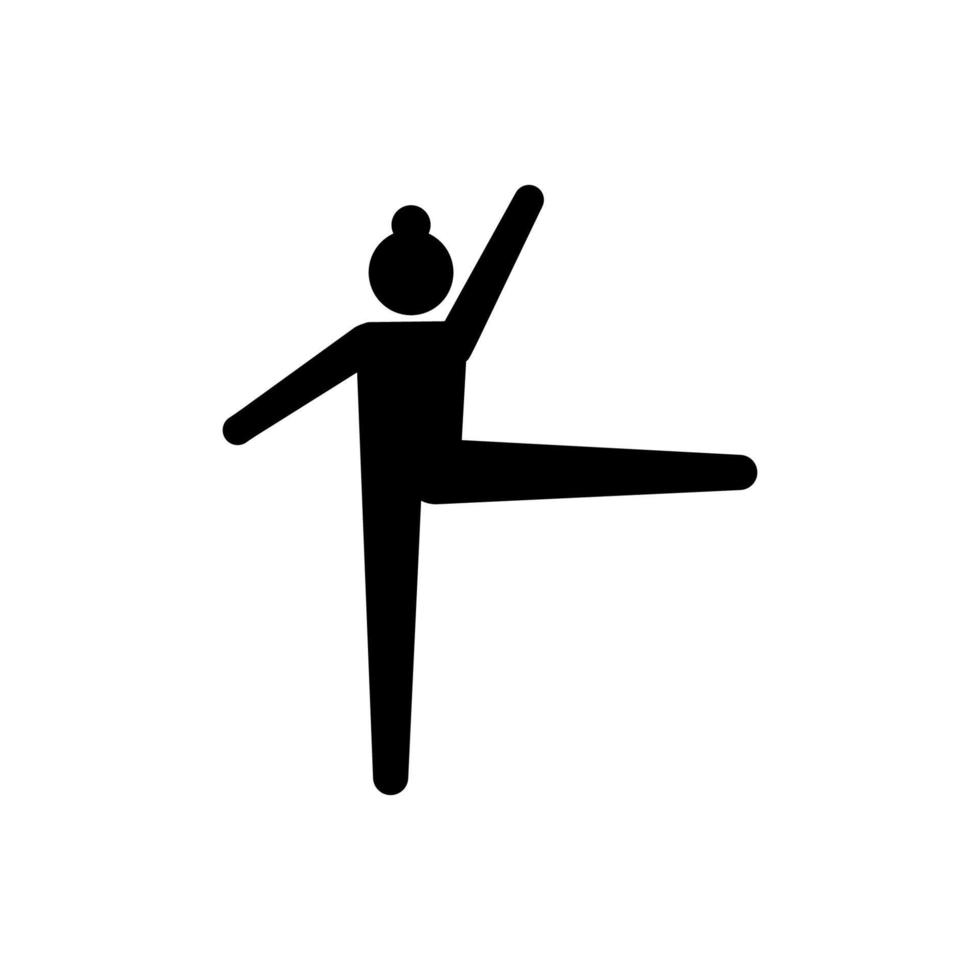 mujer, yoga, posición vector icono