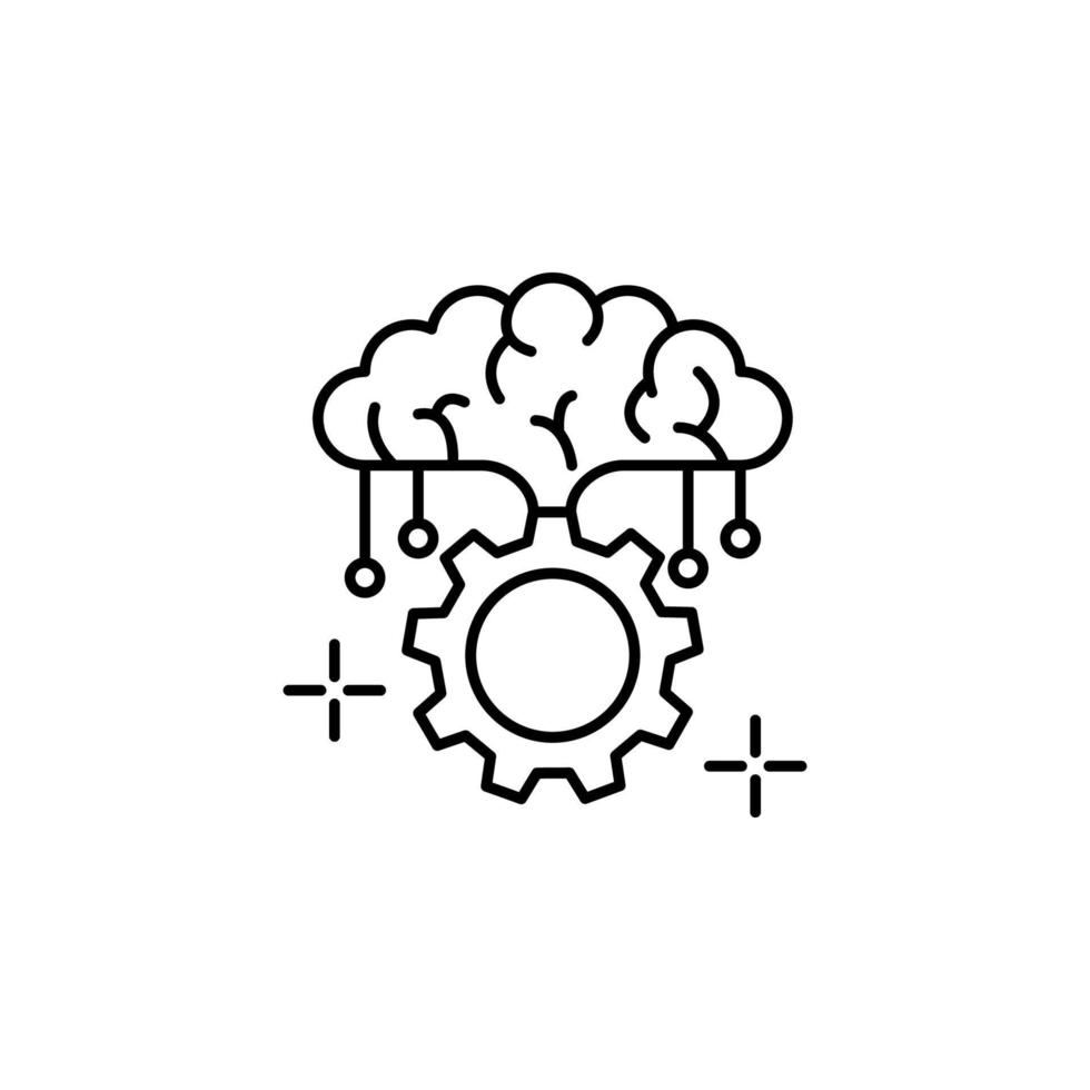Gear brain vector icon