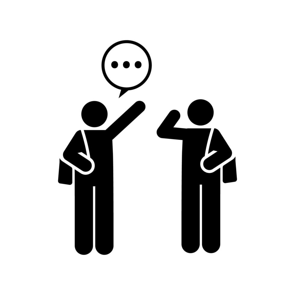 School, talking, student vector icon