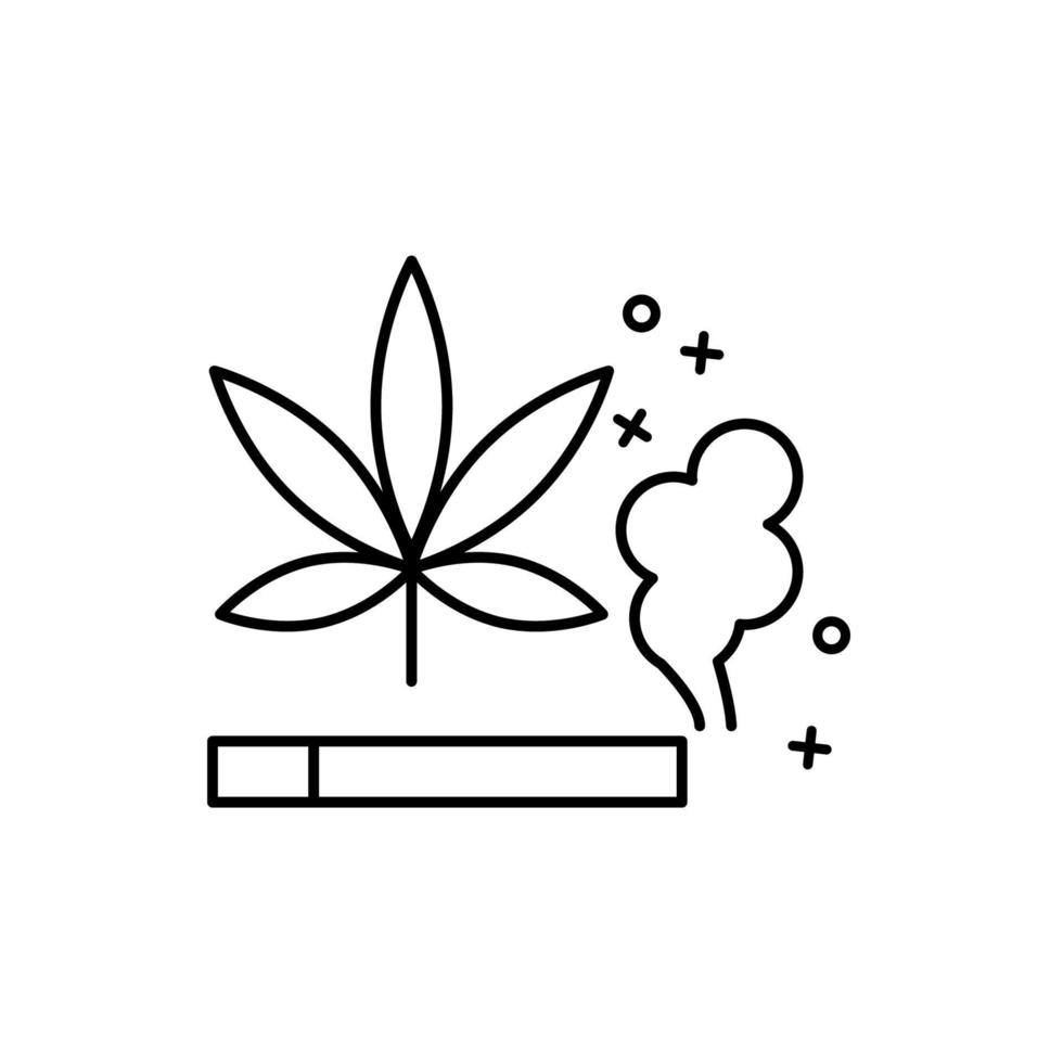 marijuana fumar cuidado de la salud vector icono