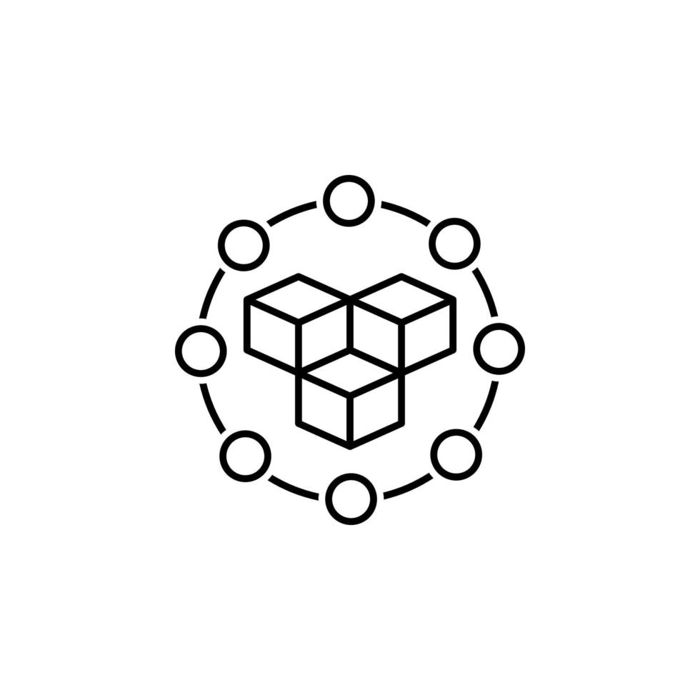 data, blockchain vector icon