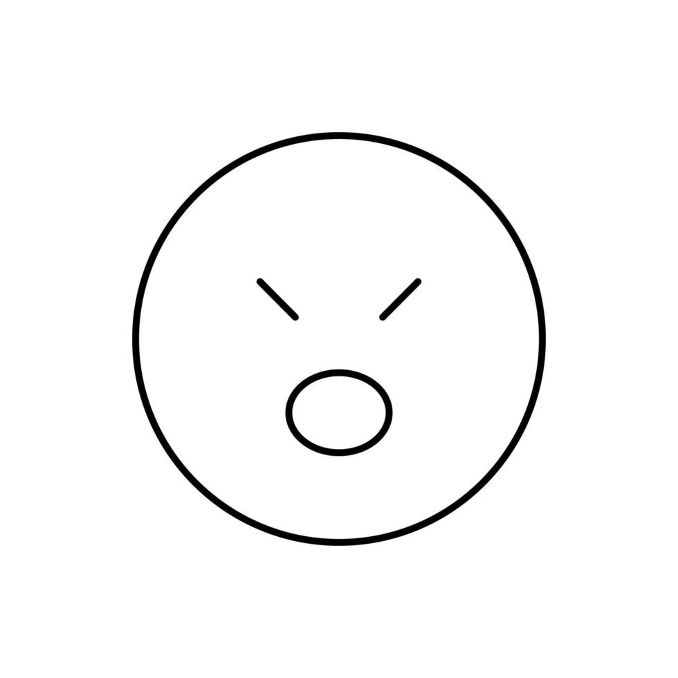 Angry, opened mouth, emotions vector icon