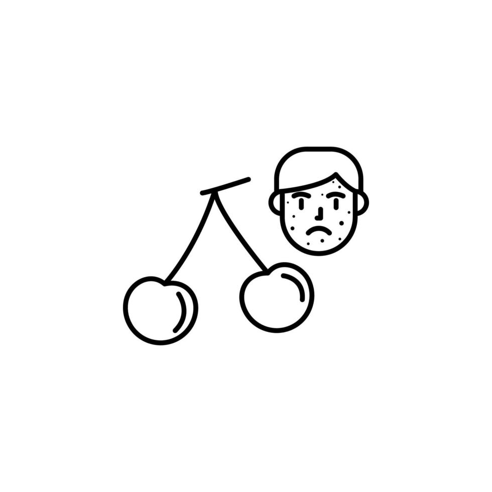 Cherry, allergic face vector icon 22582479 Vector Art at Vecteezy