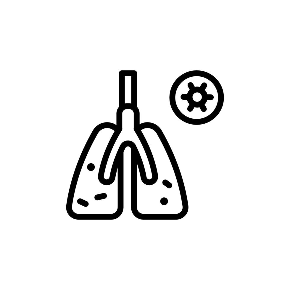 Infected lungs, coronavirus vector icon