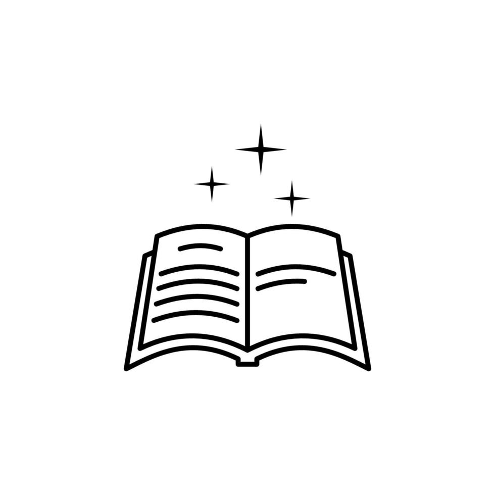 Spell book, fairy tale vector icon