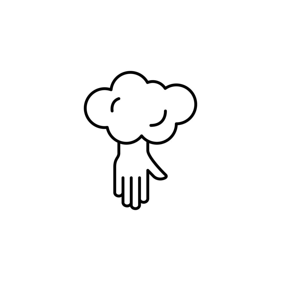 mano desde cielo, nube, cristiandad vector icono