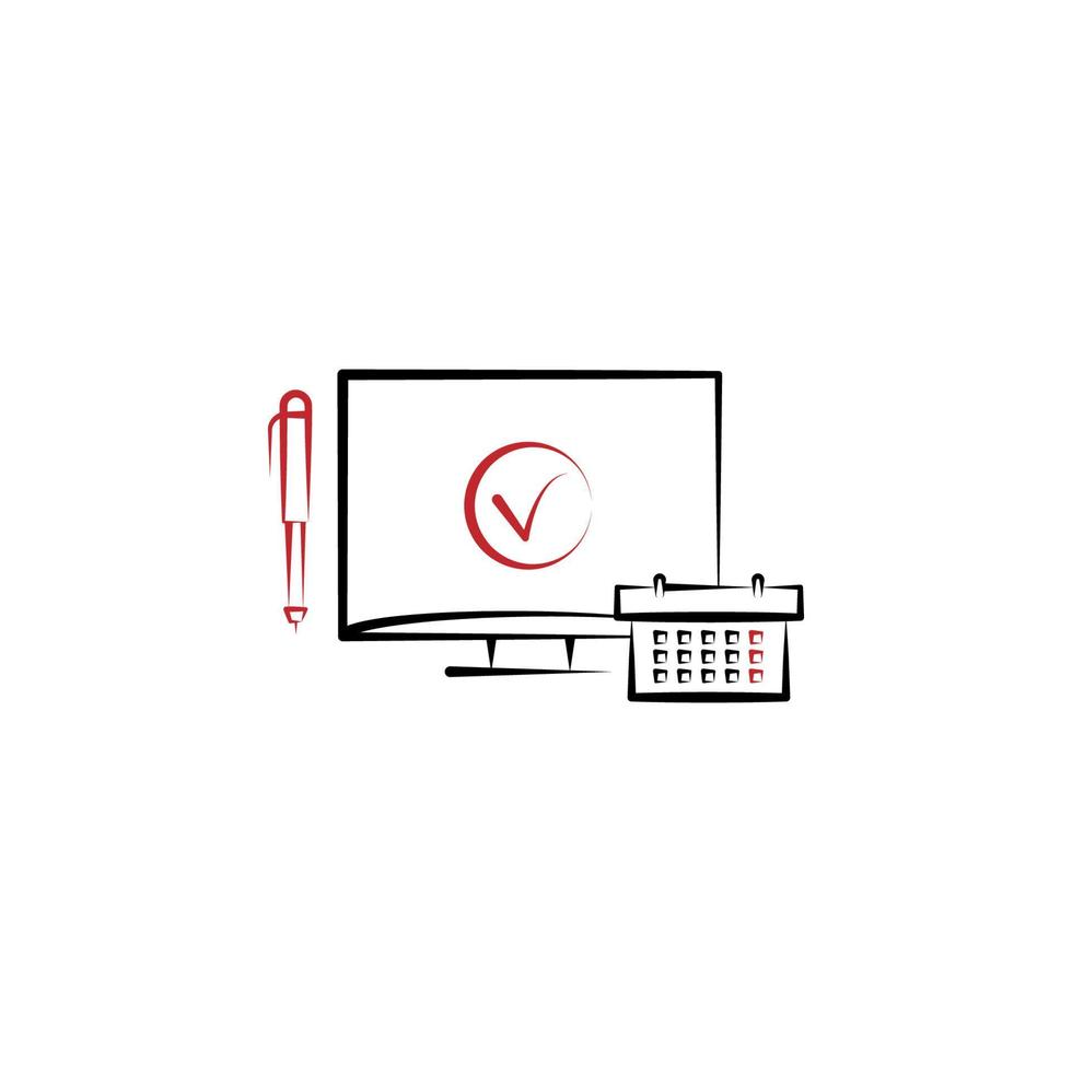 timetable 2 colored line vector icon