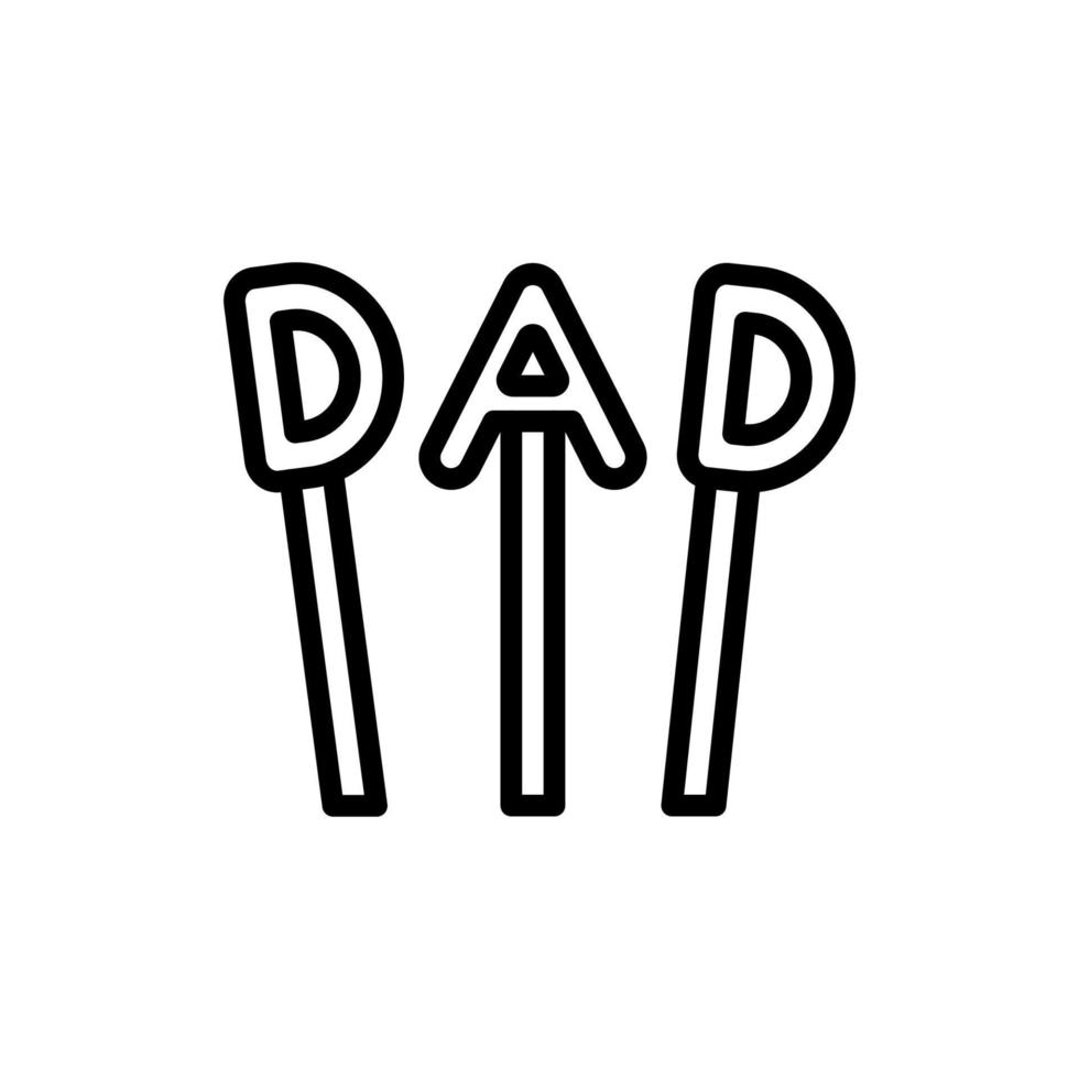 DAD, sticks vector icon