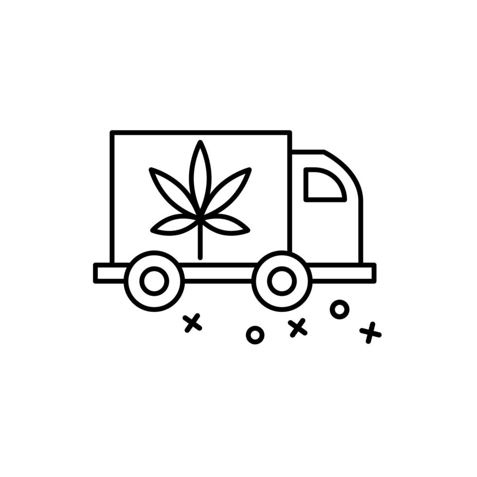 Car truck marijuana drugs vector icon