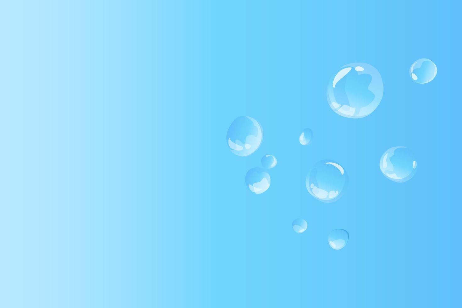 Simple water drops on blue background with copy space for text vector